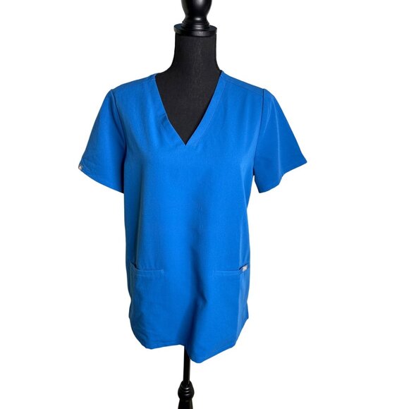 Figs Women's Casma Three-Pocket Scrub Top Royal Blue M - Picture 1 of 8